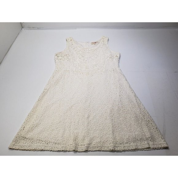 Altar’d State Womens Dress Round Neck Sleeveless Crochet Lace Off-White Size M - Picture 1 of 8